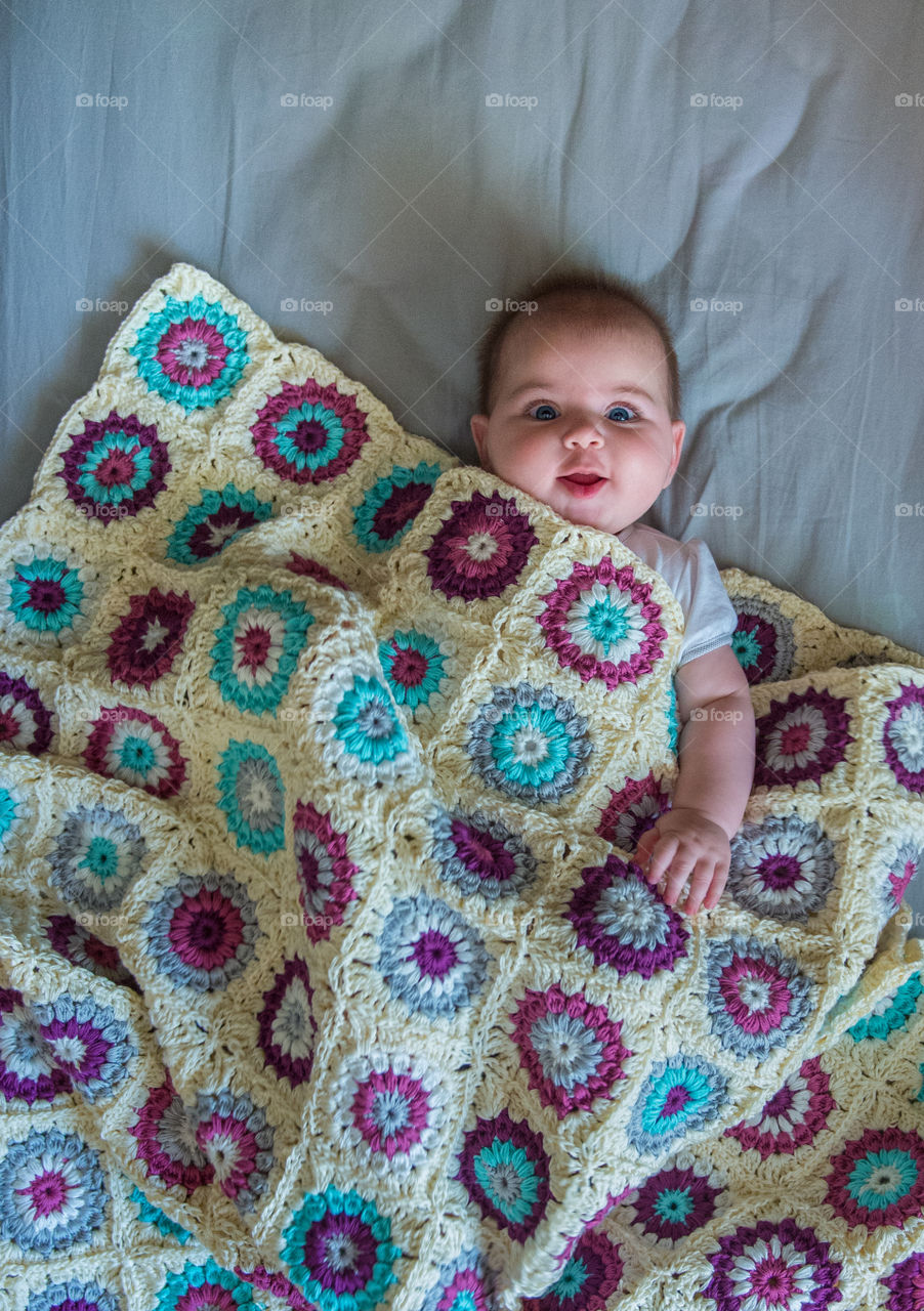 cute baby under the cover