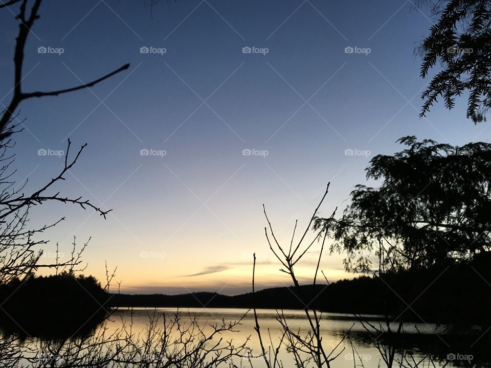 sunset in algonquin park kingscote lake