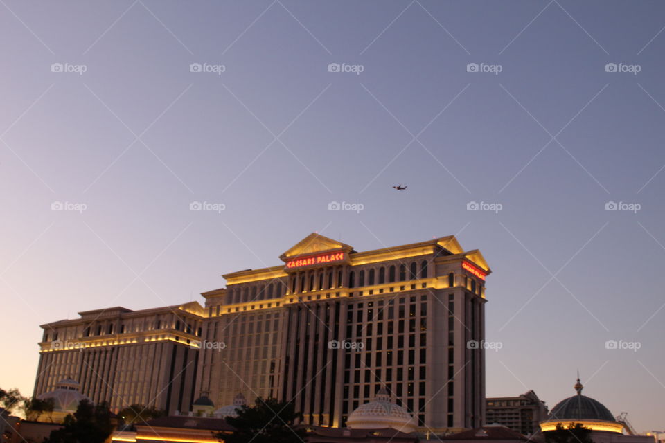 Sunset in Caesars Palace, Las Vegas, Nevada 