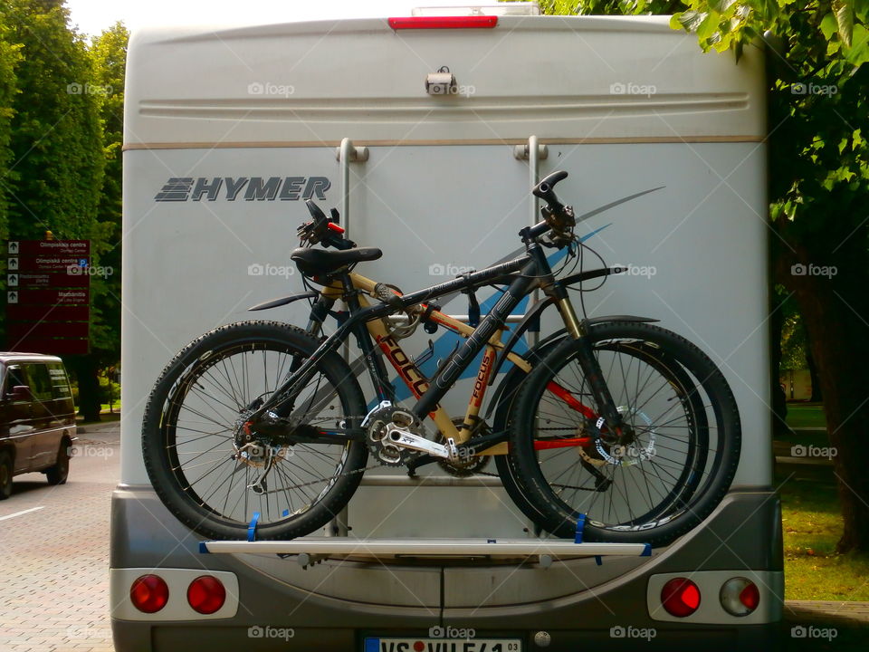 camper van and bicycles photo