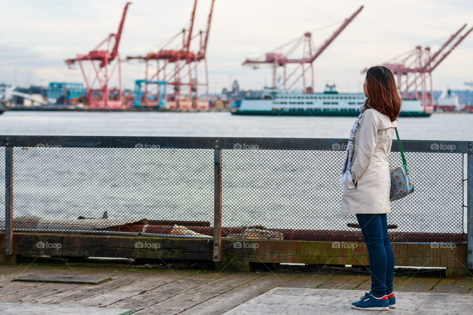 Girl at coast 