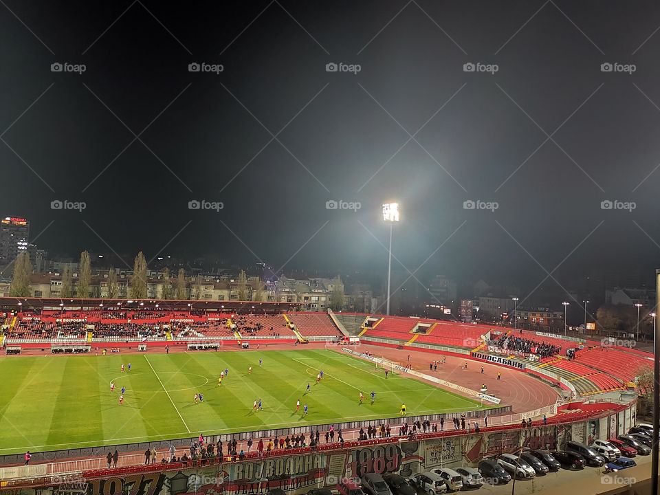 Novi Sad Serbia football game FC Vojvodina night game