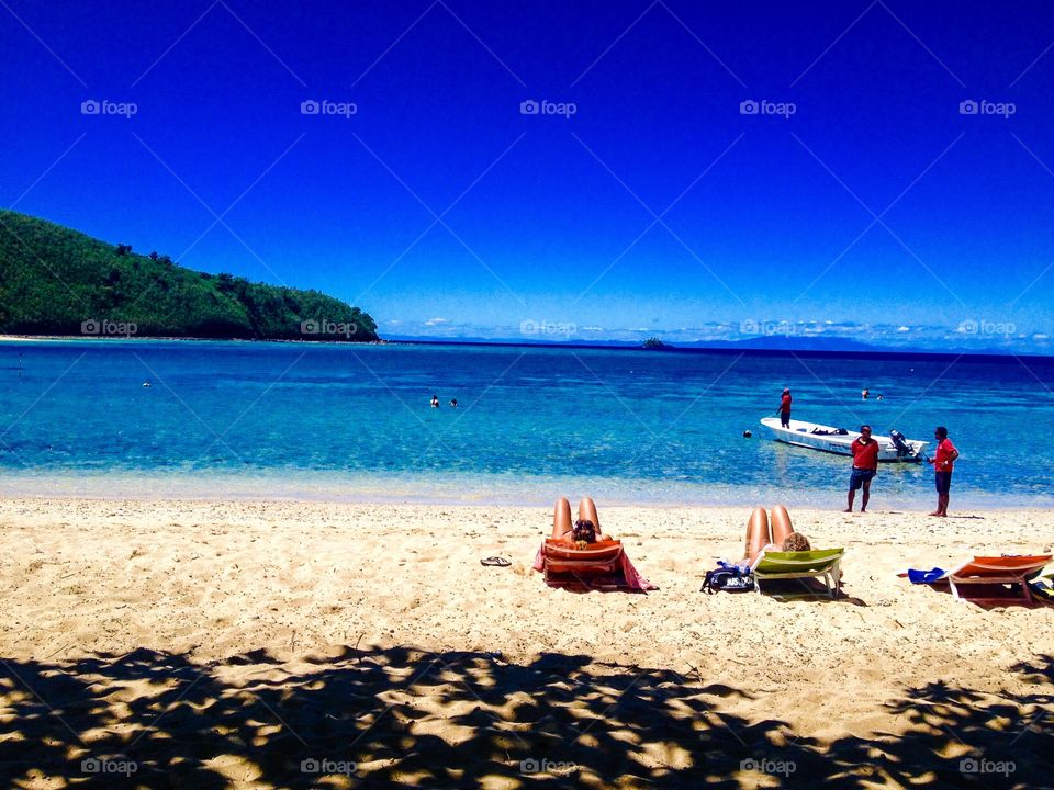 Fiji beach. The Fijian beach, Mantaray Island resort