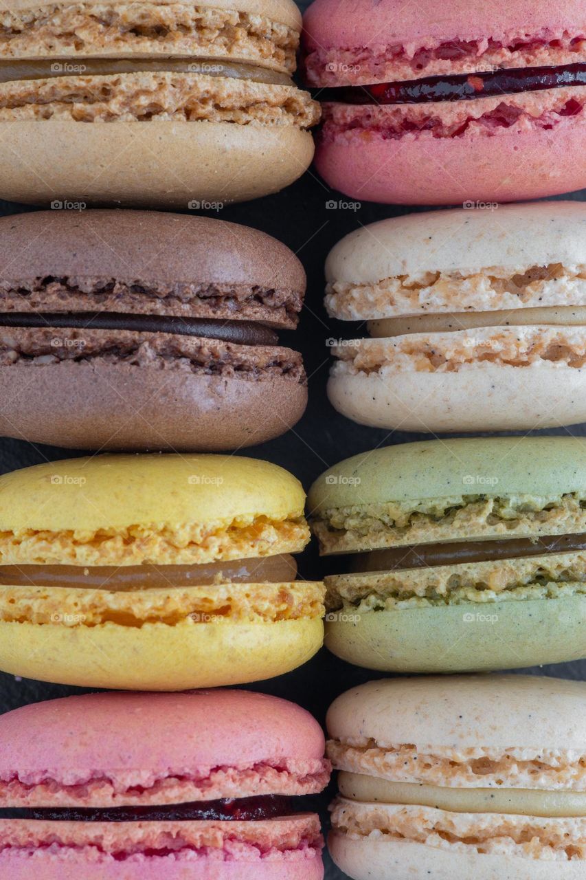 close up of macaroons