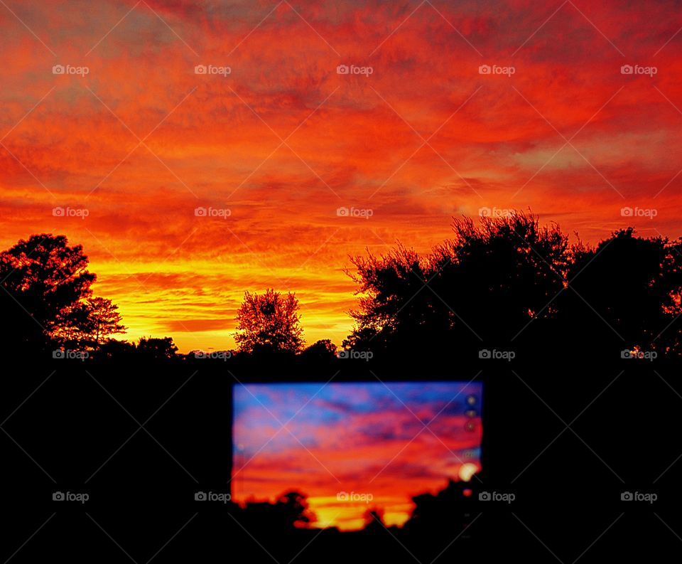 Dual view of Pre-hurricane sunset