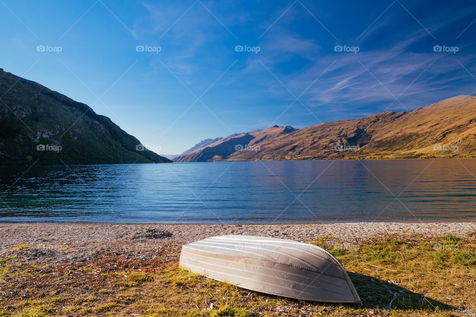 A boat on Lake Wakatipu