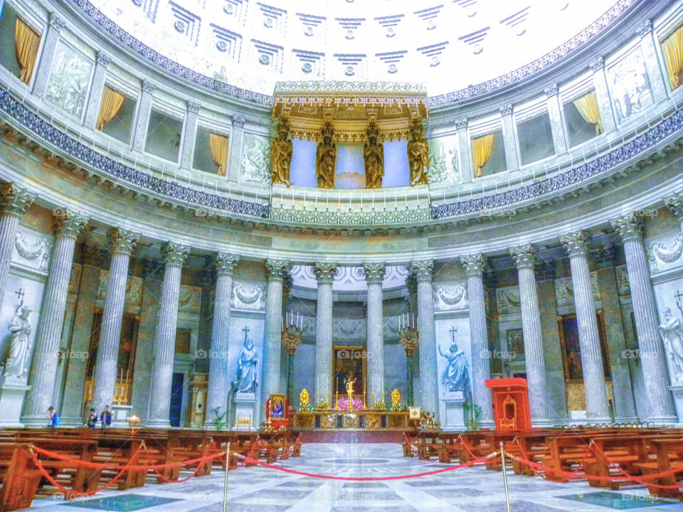 Naples, Italy, Basilica San Francisco di Paola, interior.