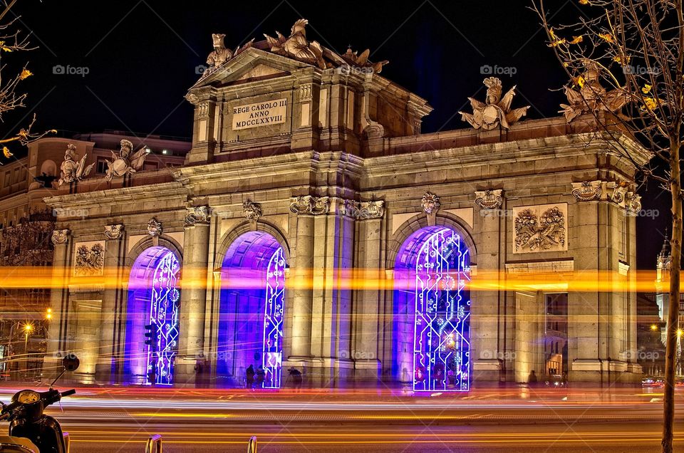 Night shoot of Puerta de Alcalá at Madrid 