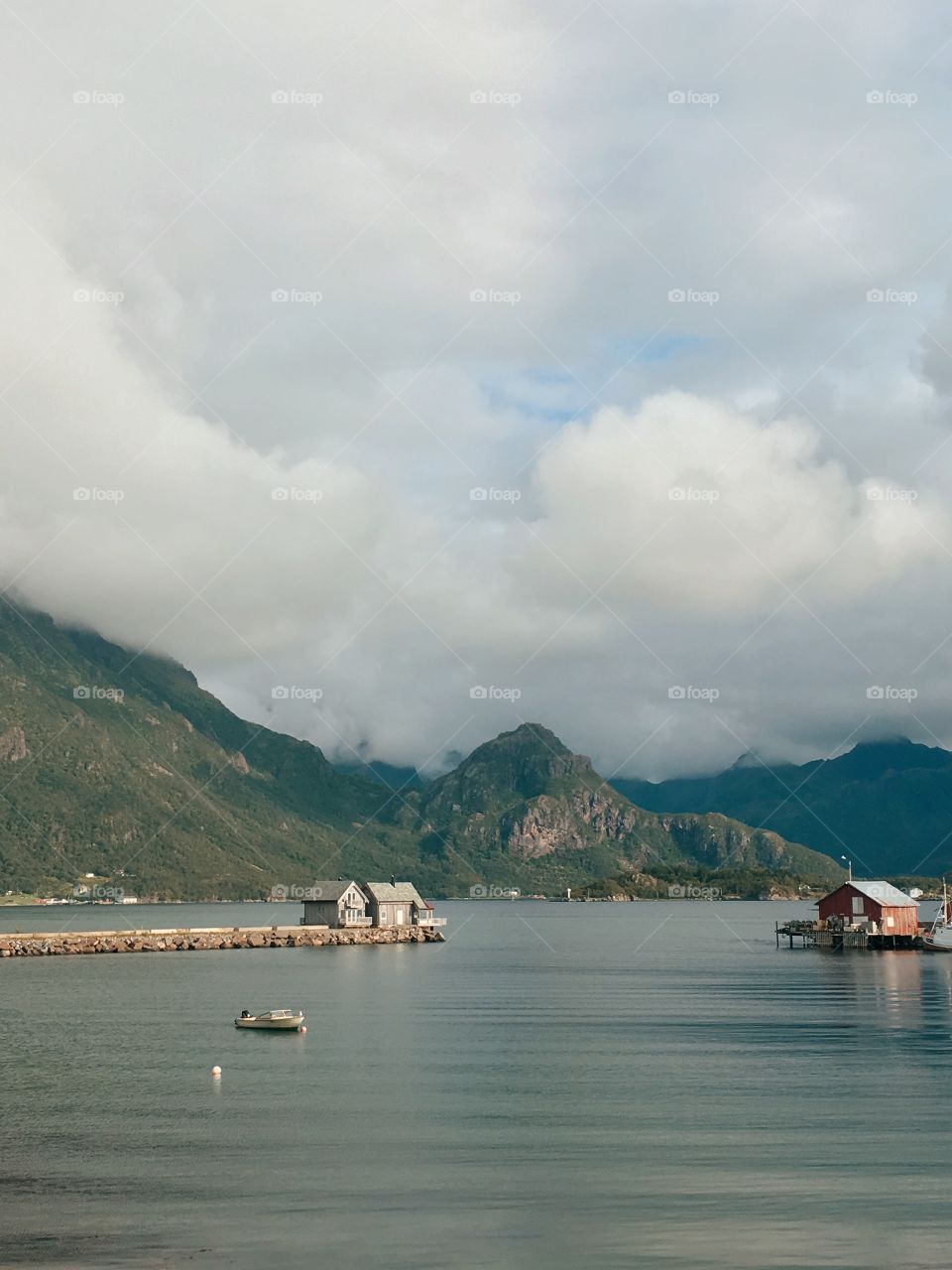 Sunny day on Lofoten Islands