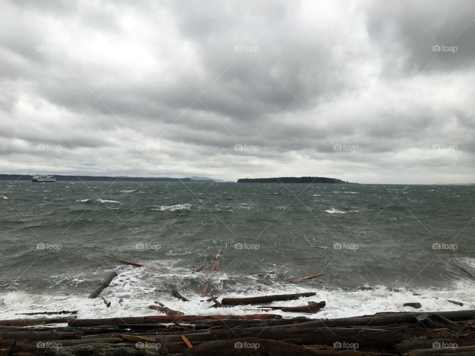 Storm clouds on sea