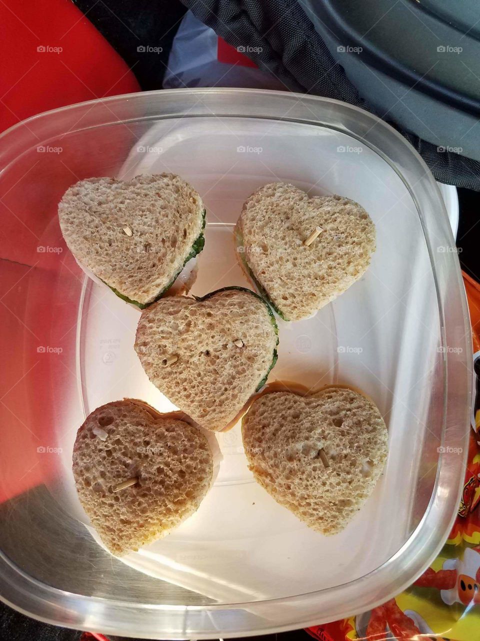 heart shape sandwiches