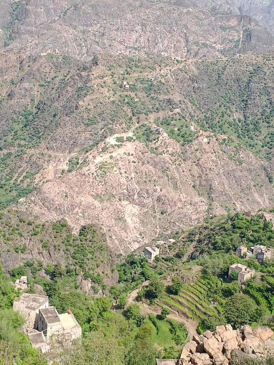 Glory be to God, the magnificent and picturesque view and the natural green trees are a view that is nothing more wonderful than it