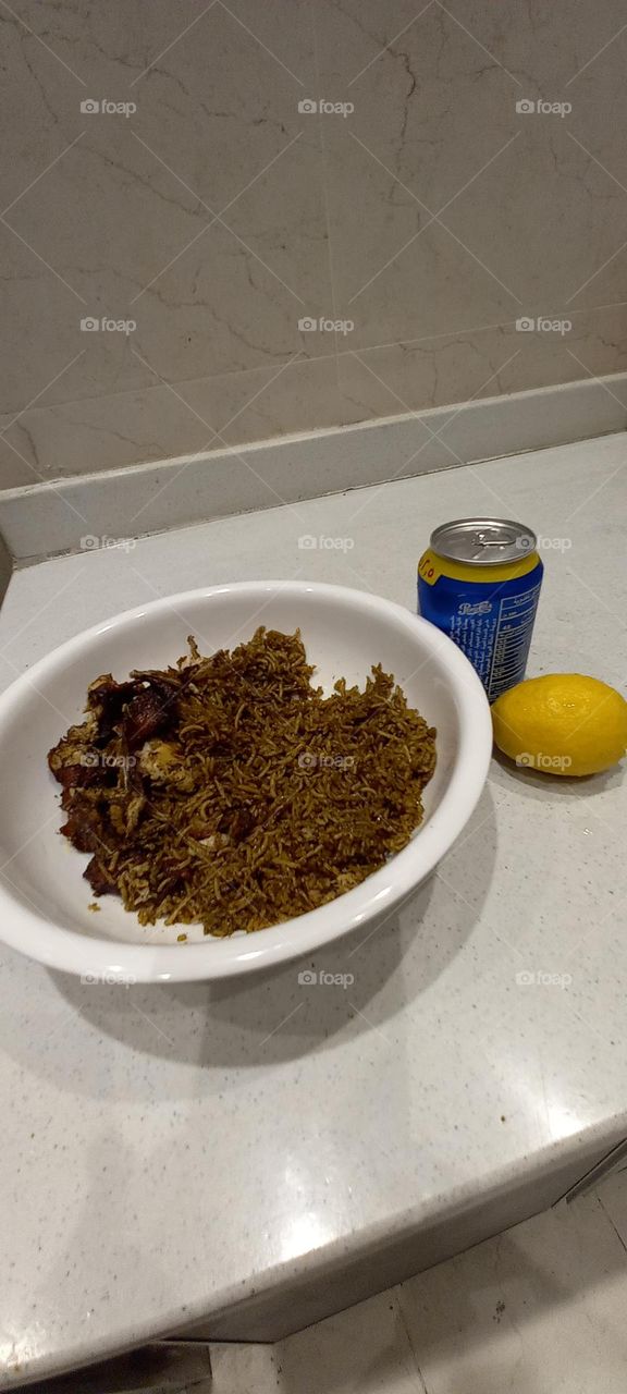 Sayadiyah rice with Pepsi