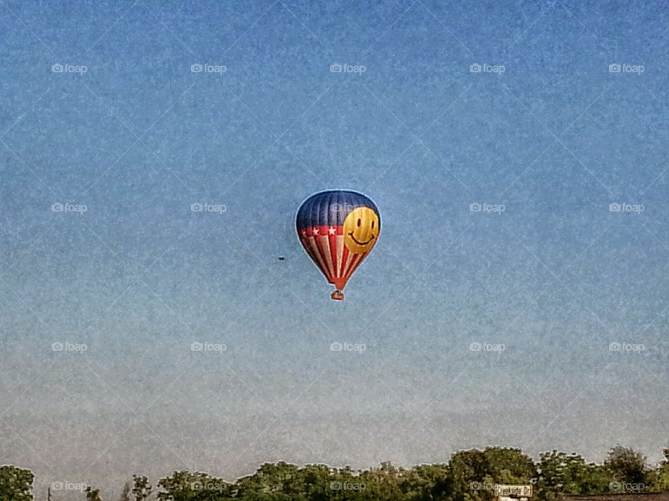 Hot Air Balloon . flying over my house