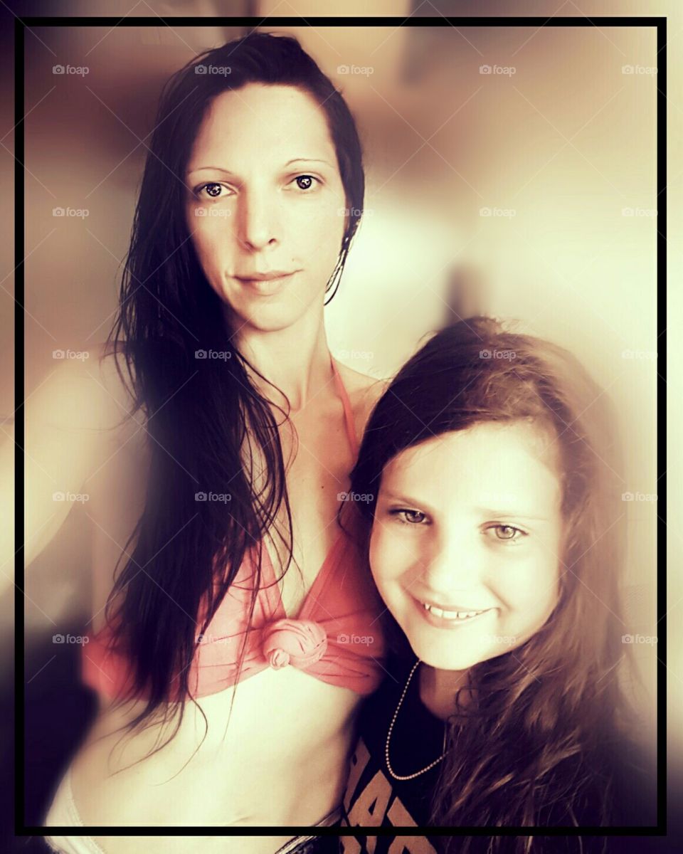 Just me and my daughter in the hot summer