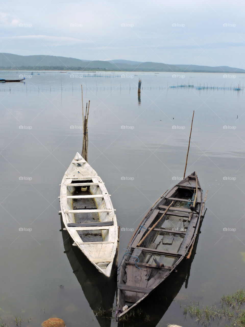 two boats in a lake