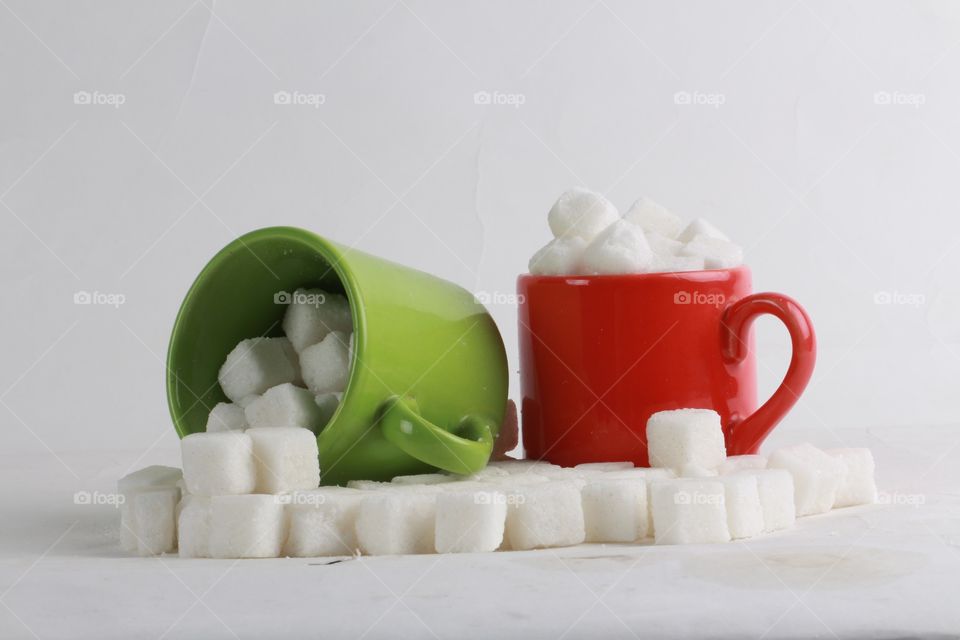 Sugar cubes.  Product photography