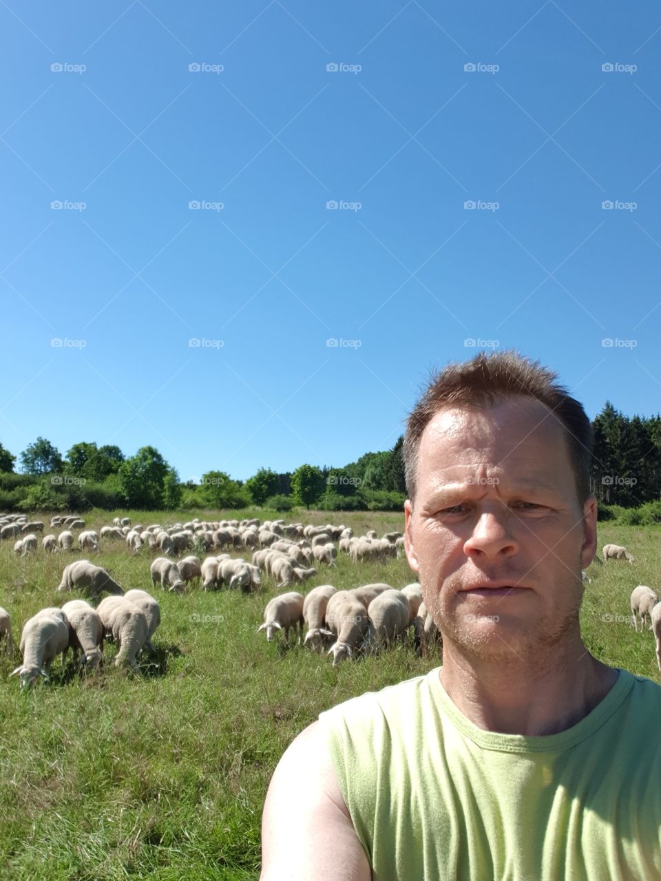 Klaus bei den Schafen