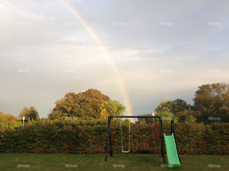 sky rainbow autumn playground by foghschultz