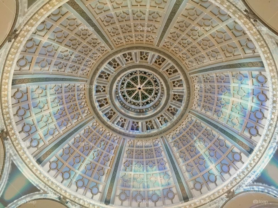 Dome, Ceiling, Indoors, Travel, Pattern