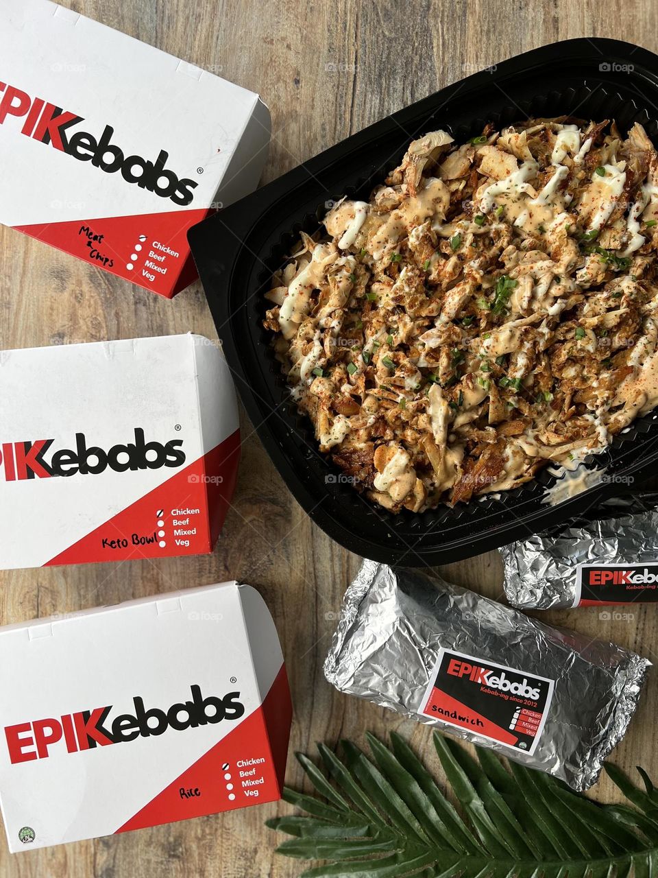 Tasty flavourful Kebab wraps and rolls and noodles selection 