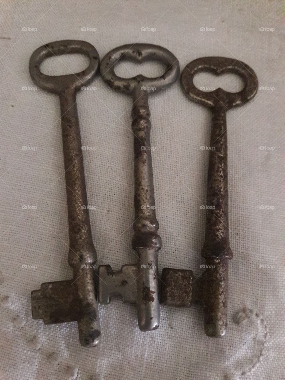 Old antique, vintage door keys