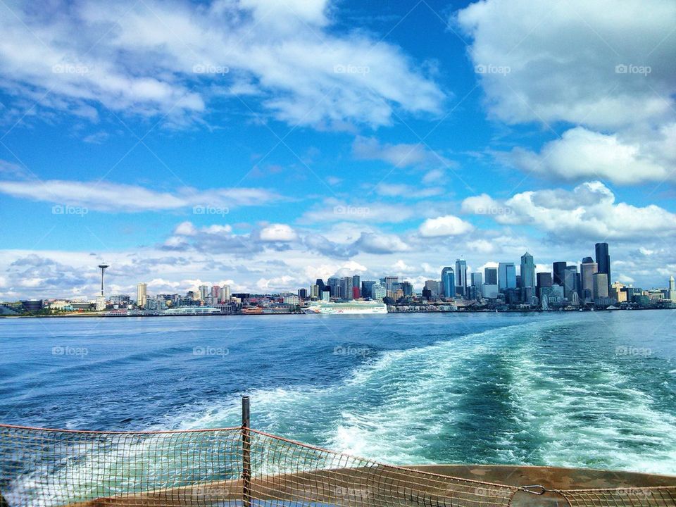 sky city blue summer by derekdiscovered