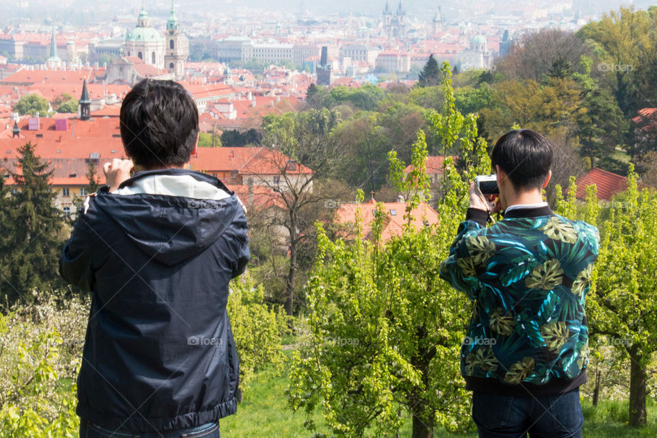 Men taking photos