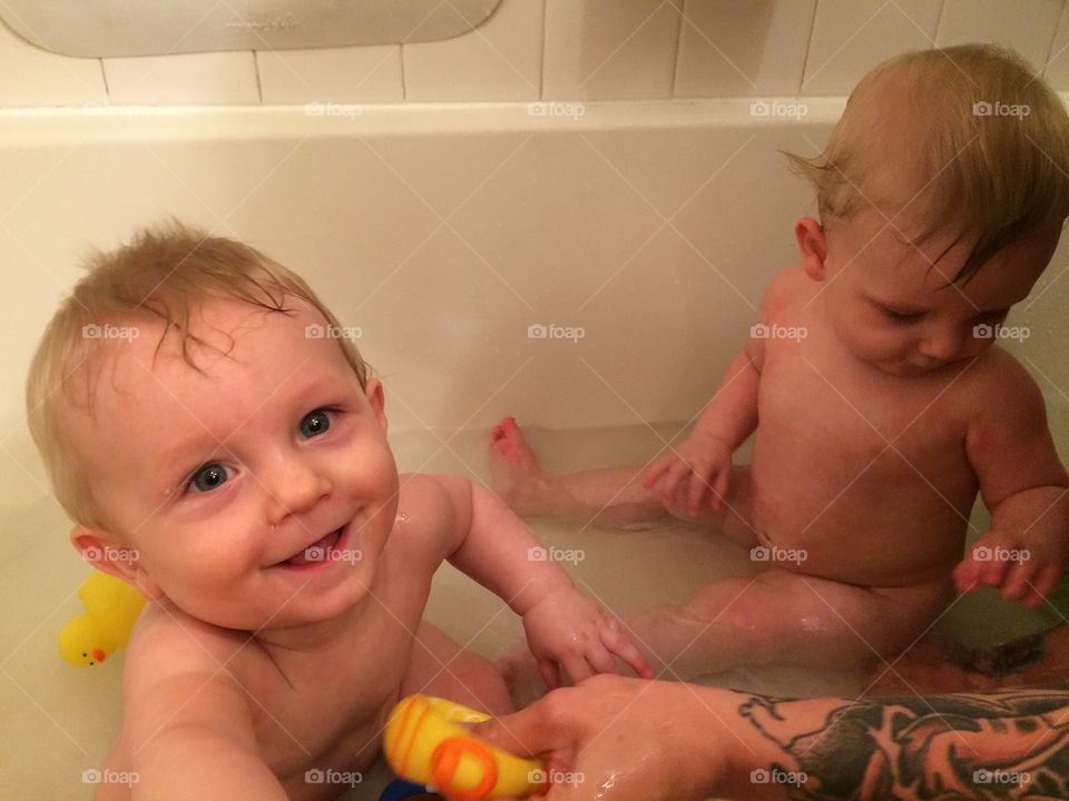 Baby bath time 