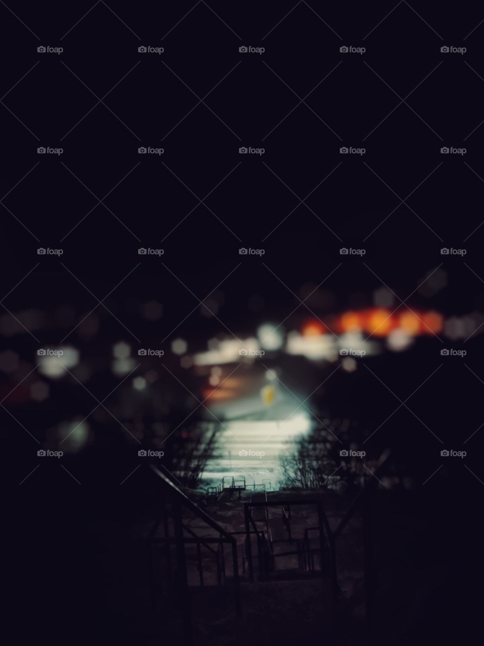 night. small town. lights.