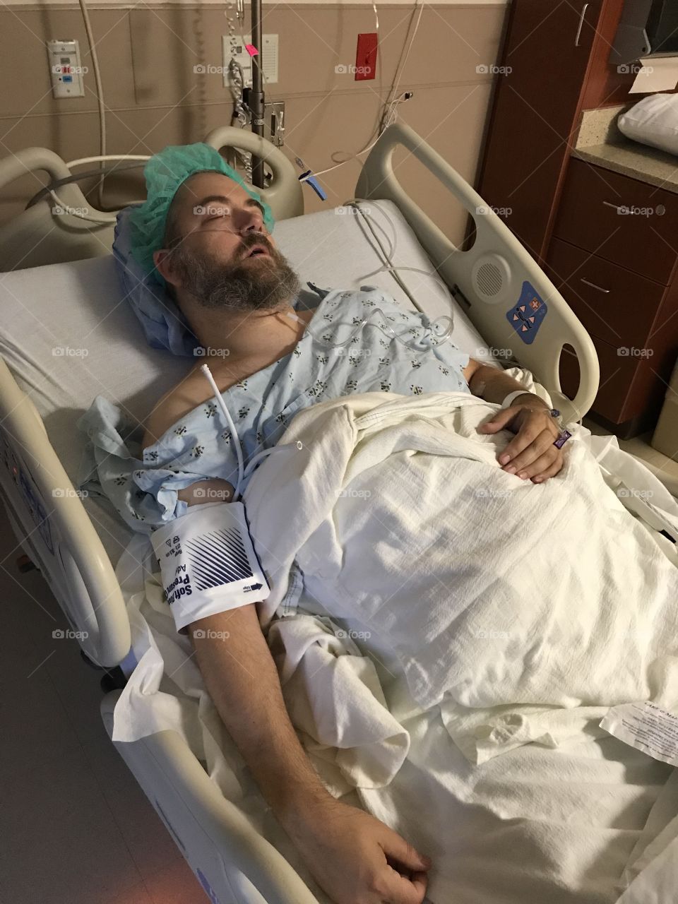 Sleeping patient awaiting surgery 