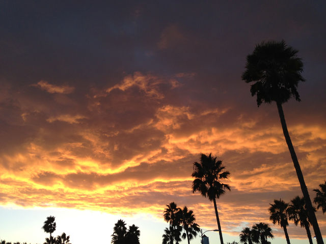 sky sunset orange clouds by patrickshen