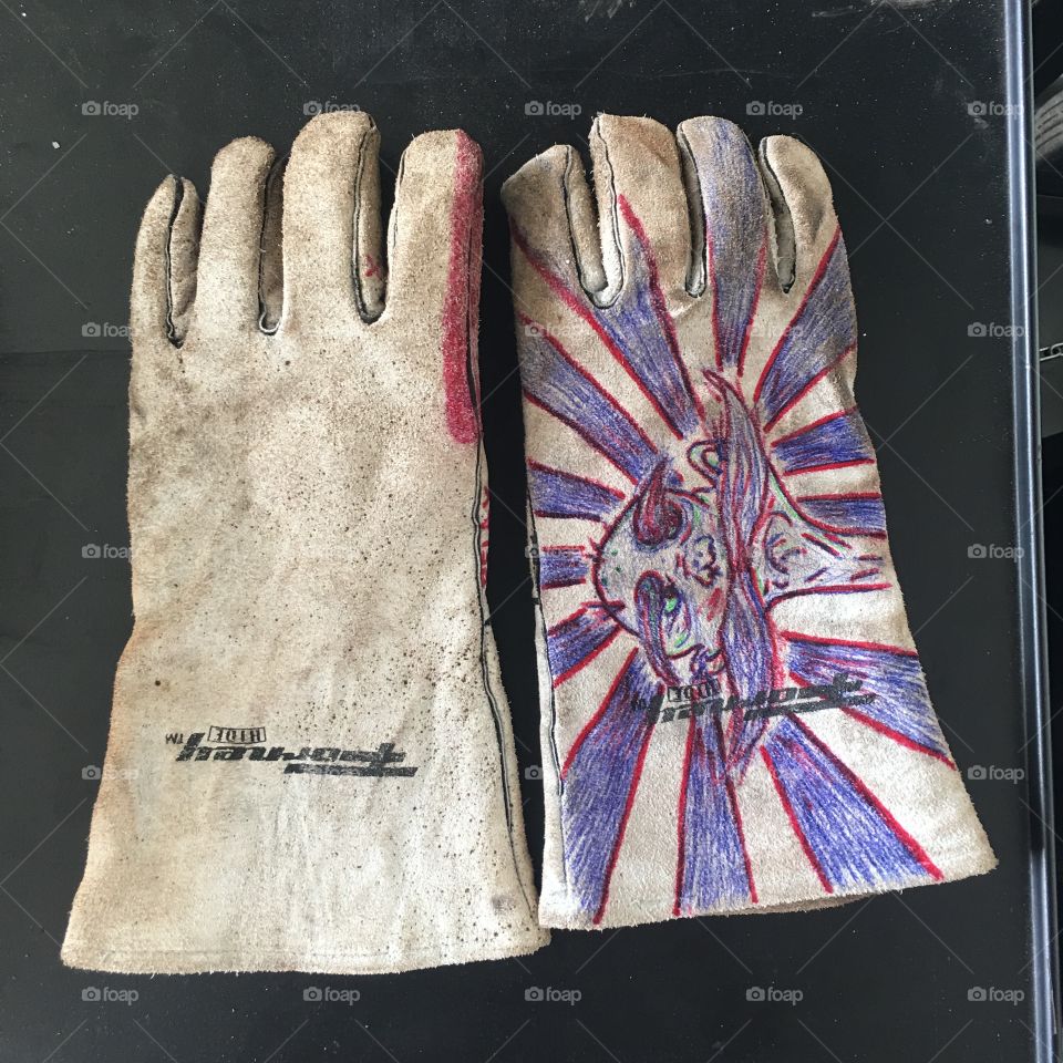 Old welding gloves 