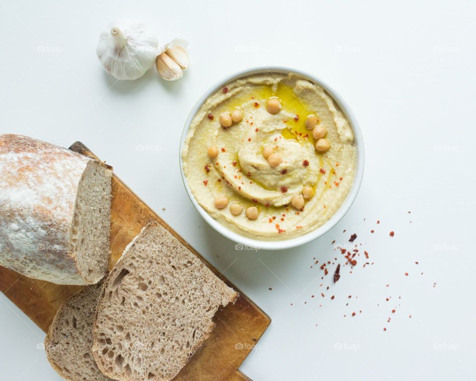 Hummus and Czech classic bread best healthy snack 