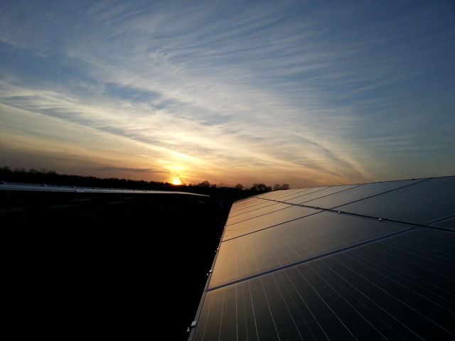 sunrise at solar power