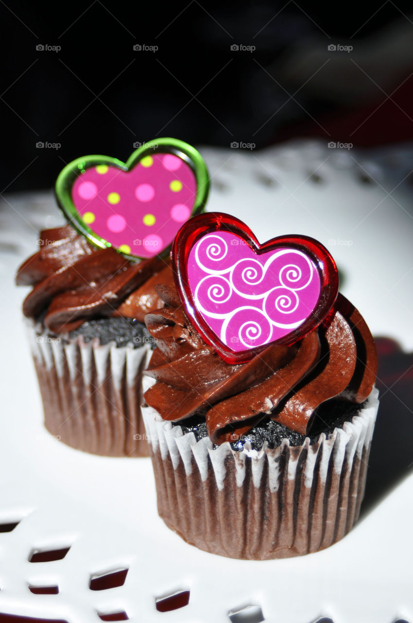 Valentine's Day themed cupcakes.