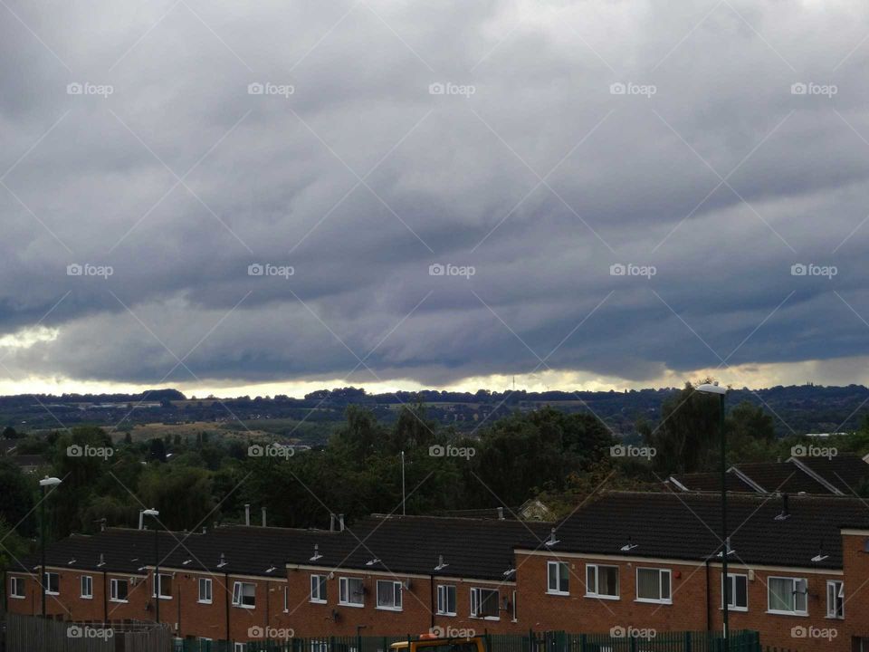 Incredible storm  sky under city