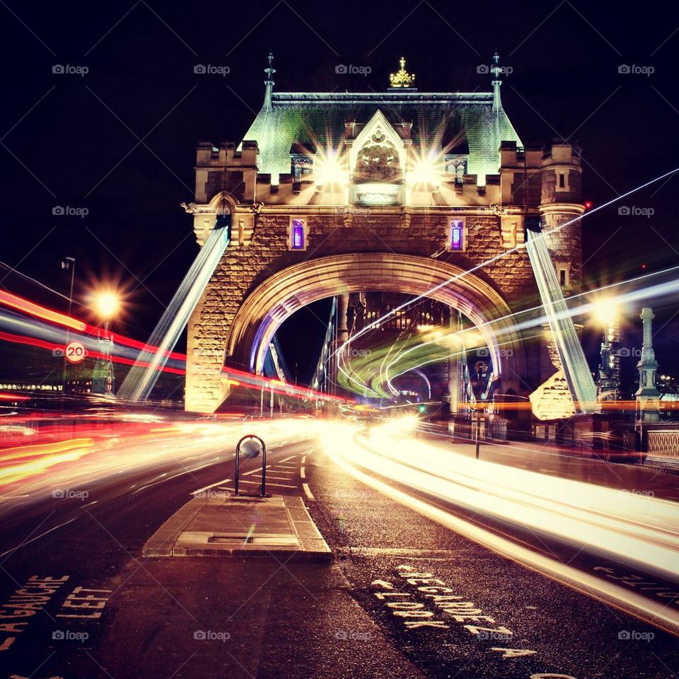 Towering traffic trails 