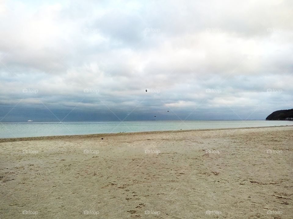 Stormy beach 