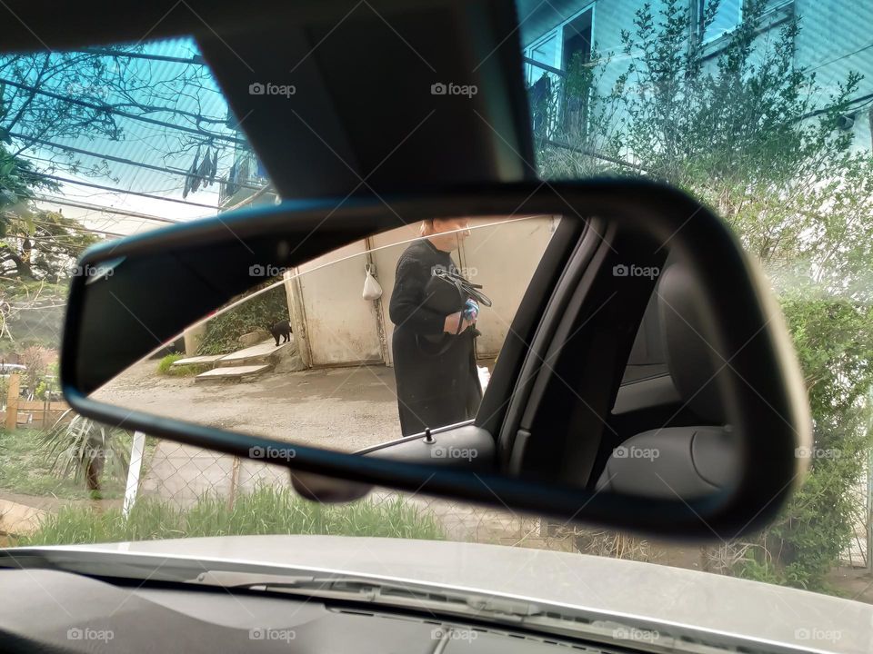 car mirror reflection