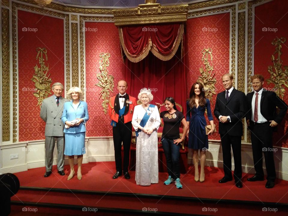 Wax figures of royal family at Madame Tussauds wax museum london