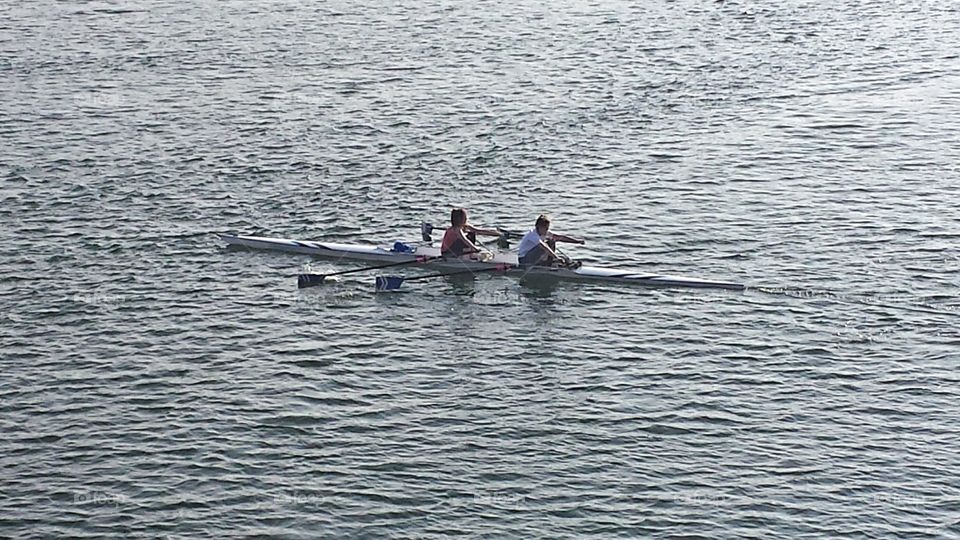 Rowing away
