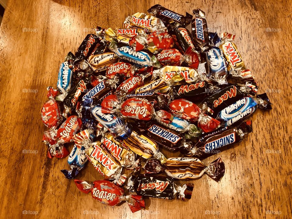 Colored candy is always attractive 