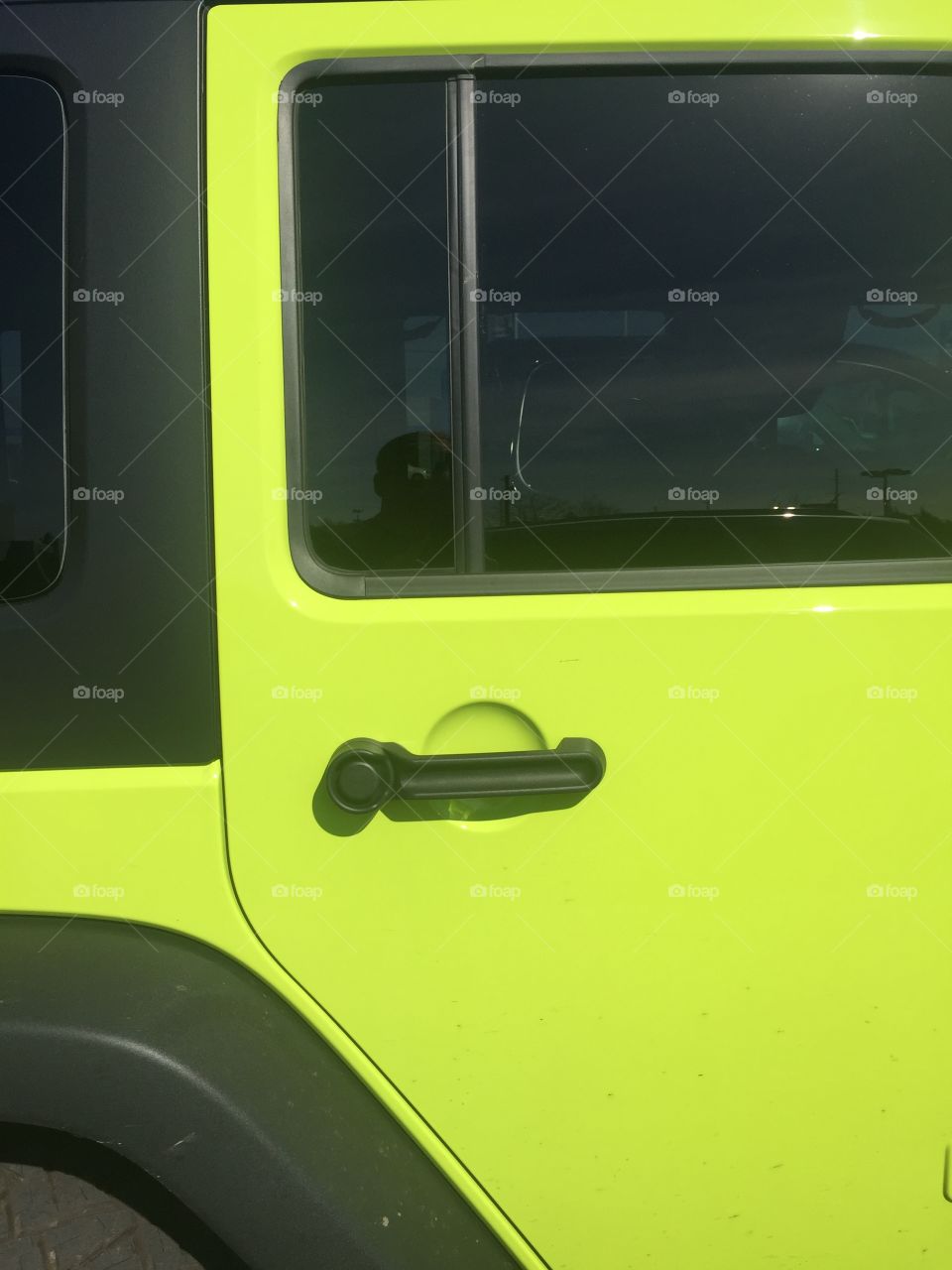 Colorful automotive jeep door