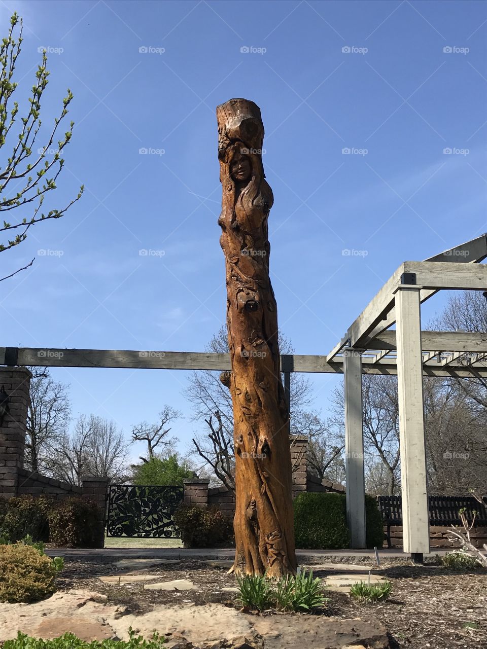 Totem pole at Woodward Park in Tulsa, Oklahoma 
