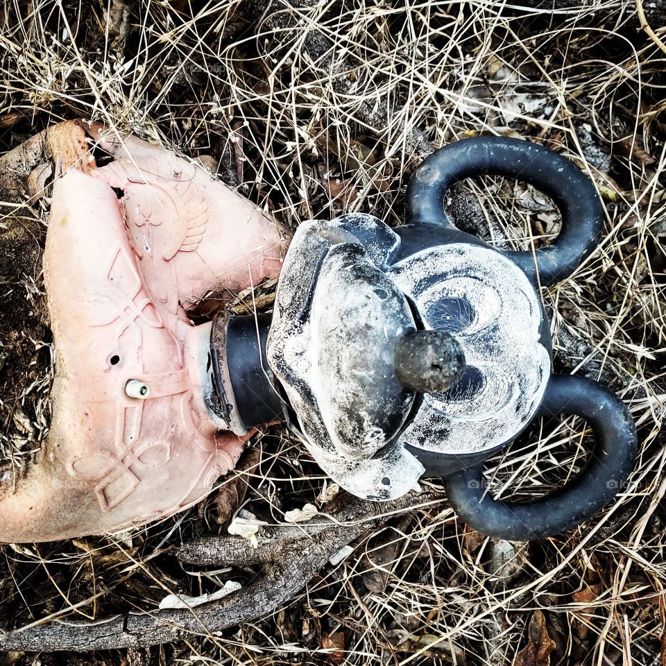 old discarded Mickey toy
