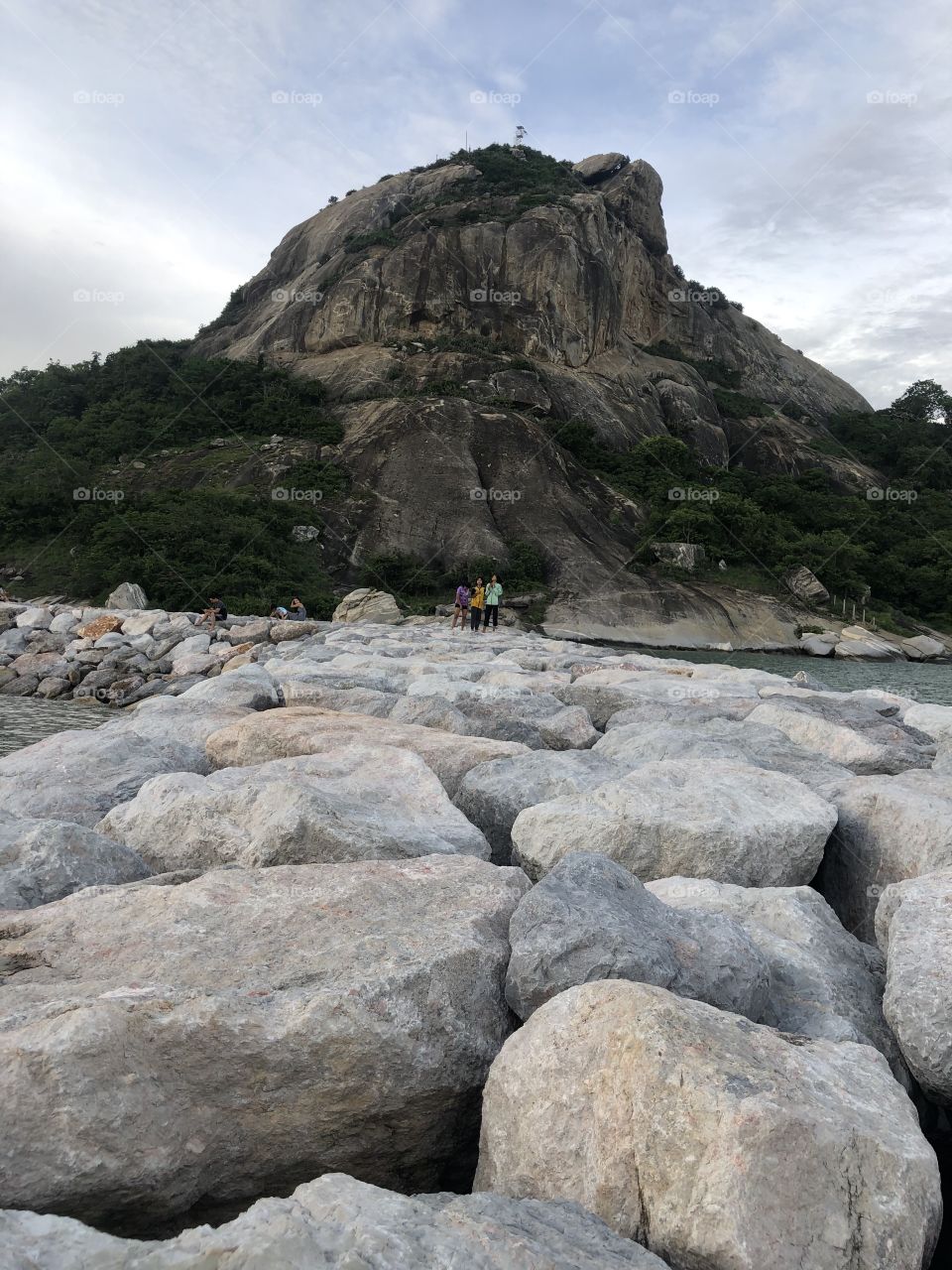 Rocks to the mountain. 