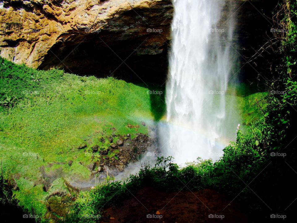 Waterfall with rainbow
