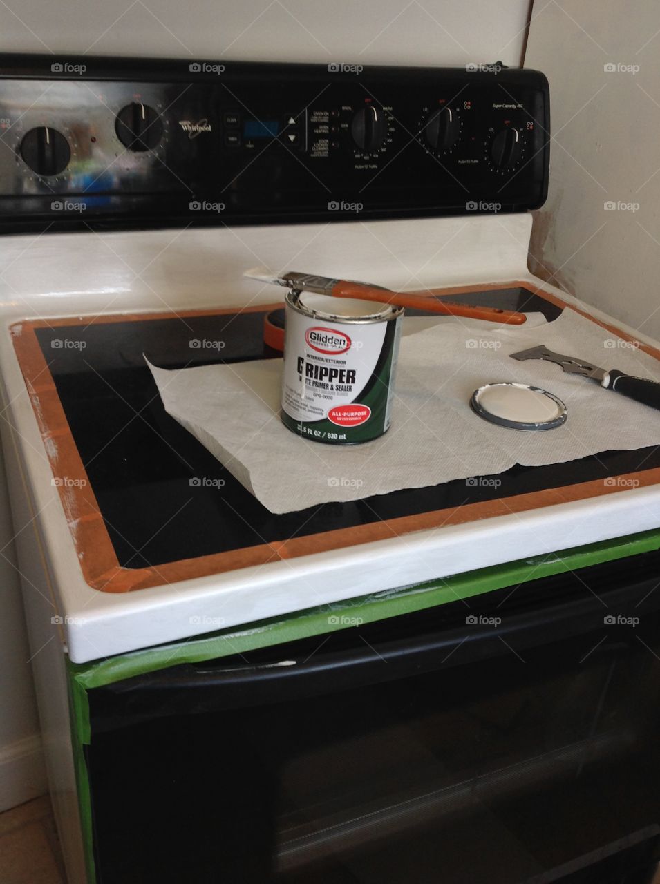 painting a stove