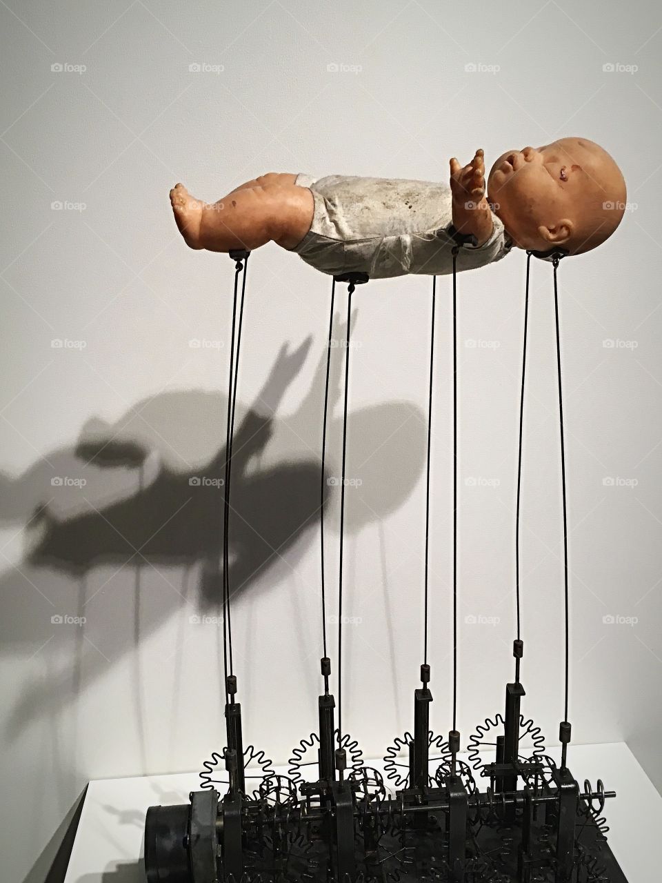 Floating baby - art meets engineering at this museum exhibit at the MIT Museum in Cambridge, MA 